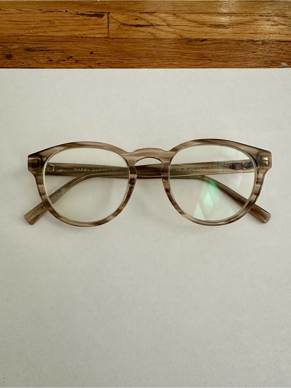 Warby Parker Percy Chestnut Crystal Extra Wide Low Bridge Fit 53-21-150